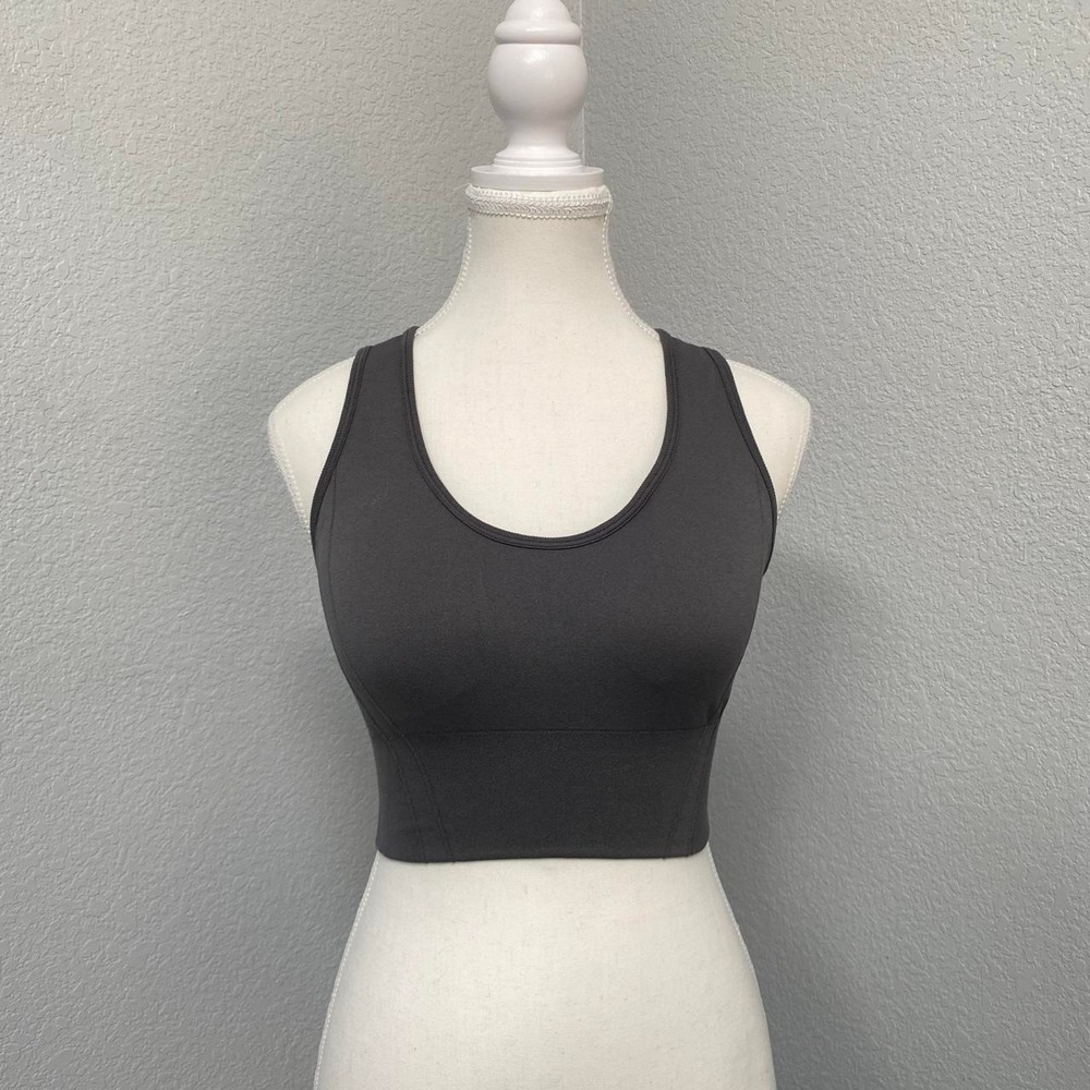 90 DEGREE CHARCOAL GREY SEAMLESS MADELINE RACERBACK BRA WORKOUT GYM ACTIVEWEAR